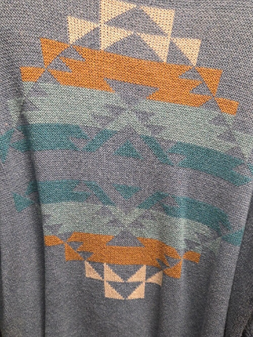Pendleton Men's Blue Geometric V-Neck Sweater - Picture 3 of 4